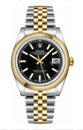 Rolex Steel & Yellow Gold Datejust 36 Black Index Jubilee