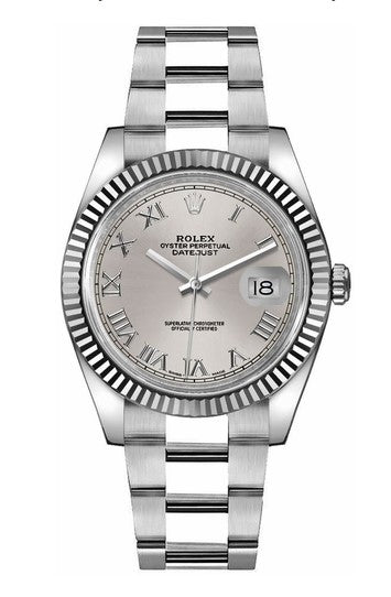Rolex Steel & White Gold Datejust 36 Silver Roman Oyster