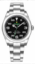 Rolex 40mm Air-King Model 116900 Stainless Steel Black Arabic Dial & Smooth Bezel