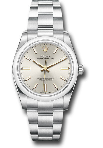 Rolex Oyster Perpetual 34 Silver Index