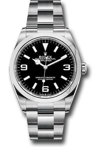 Rolex Stainless Steel Oyster Perpetual Explorer 36 Black Dial