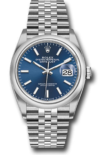 Rolex Steel Datejust 36 Blue Index Jubilee