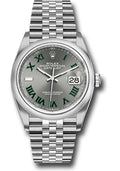 Rolex Steel Datejust 36 Wimbledon Roman  Jubilee