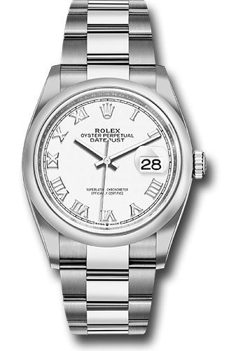 Rolex Steel Datejust 36 White RomanOyster