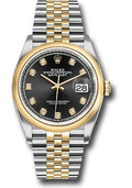 Rolex Steel & Yellow Rolesor Gold Datejust 36 Black Diamond Oyster