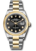 Rolex Steel & Yellow Rolesor Gold Datejust 36 Black Diamond Oyster