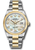 Rolex Steel & Yellow Rolesor Gold Datejust 36 Mother Of Pearl Diamond Oyster