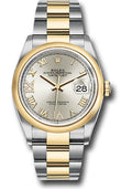 Rolex Steel & 18K Yellow Rolesor Datejust 36 Silver Diamond Roman Oyster