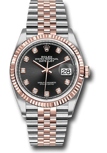 Rolex Steel & Rose Gold Datejust 36 Black Diamond Jubilee