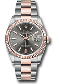 Rolex Steel & Rose Gold Datejust 36 Rhodium Index Oyster