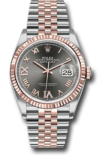 Rolex Steel & Rose Gold Datejust 36 Rhodium Index Jubilee