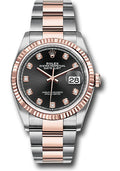 Rolex Steel & Rose Gold Datejust 36 Black Diamond Oyster