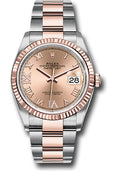 Rolex Steel & Rose Datejust 36 Rose Diamond Roman VI & IX Oyster