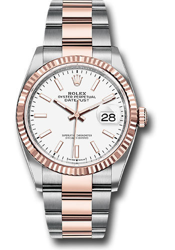 Rolex Steel & Rose Gold Datejust 36 White Index Oyster