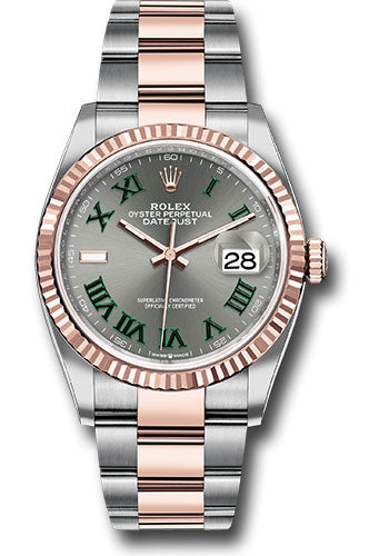Rolex Steel & Rose Gold Datejust 36 Wimbledon Oyster