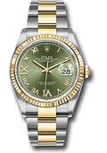 Rolex Steel & Yellow Gold Datejust 36 Green Diamond Roman VI & IX JOyster