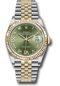 Rolex Steel & 18K Yellow Datejust 36 Green Diamond Roman VI & IX Jubilee