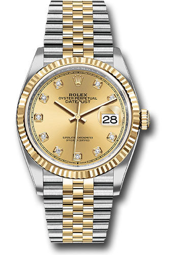 Rolex Steel & Yellow Gold Datejust 36 Champagne Diamond Jubilee