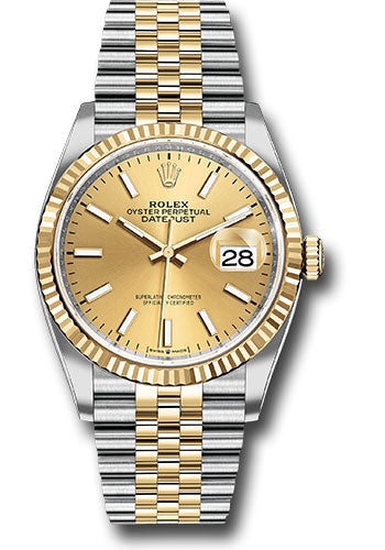 Rolex Steel & 18K Yellow Gold Datejust 36 Champagne Index Jubilee