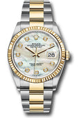 Rolex Steel & Yellow Gold Datejust 36 Mother Of Pearl Diamond Oyster