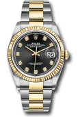 Rolex Steel & Yellow Gold Datejust 36 Black Diamond Oyster