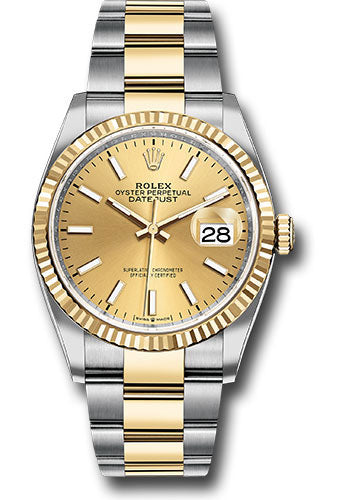 Rolex Steel & 18K Yellow Gold Datejust 36 Champagne Index Oyster