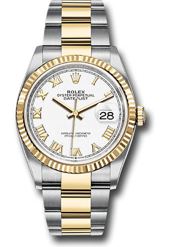 Rolex Steel & 18K Yellow Gold Datejust 36 White Roman Oyster