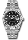 Rolex Stainless Steel Datejust 36 Black Index Jubilee