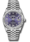 Rolex Stainless Steel Datejust 36 Aubergine Purple Diamond Roman VI & IX Jubilee