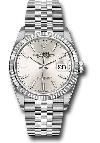 Rolex Stainless Steel Datejust 36 Silver Index Jubilee