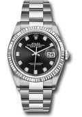 Rolex Stainless Steel Steel Datejust 36 Black Diamond Oyster