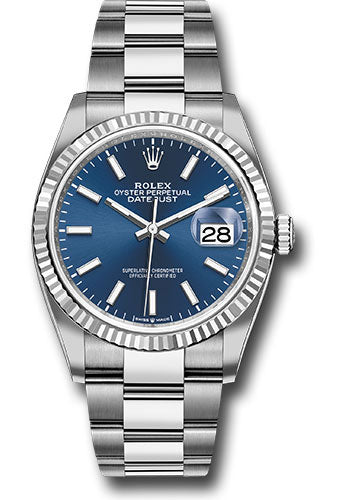 Rolex Stainless Steel Steel Datejust 36 Blue Index Oyster