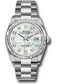 Rolex Stainless Steel Steel Datejust 36 Mother Of Pearl Diamond Oyster
