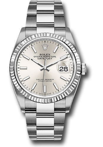 Rolex Stainless Steel Steel Datejust 36 Silver Index Oyster
