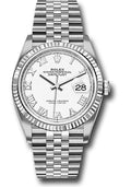 Rolex Stainless Steel Datejust 36 White Roman Jubilee