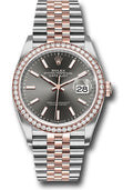 Rolex Steel & Everose Gold Datejust 36 Rhodium Index Jubilee Diamond Bezel