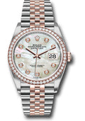 Rolex Steel & Everose Gold Datejust 36 Mother Of Pearl Diamond Diamond Bezel Jubilee