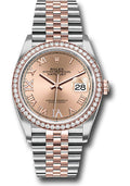 Rolex Steel & Everose Gold Datejust 36 Pink Diamond Roman VI & IX Jubilee Diamond Bezel