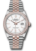 Rolex Steel & Everose Gold Datejust 36 White Index Diamond Bezel Jubilee