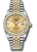 Rolex Steel & Yellow Gold Datejust 36 Champagne Diamond Diamond Bezel Jubilee