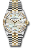 Rolex Steel & Yellow Gold Datejust 36 Mother Of Pearl Diamond Diamond Bezel Jubilee