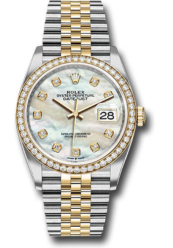 Rolex Steel & Yellow Gold Datejust 36 Mother Of Pearl Diamond Diamond Bezel Jubilee