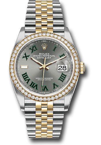 Rolex Steel & Yellow Gold Datejust 36 Wimbledon Diamond Bezel Jubilee