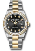 Rolex Steel & Yellow Gold Datejust 36 Black Diamond Diamond Bezel Oyster