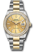 Rolex Steel & Yellow Gold Datejust 36 Champagne Index Diamond Bezel Oyster
