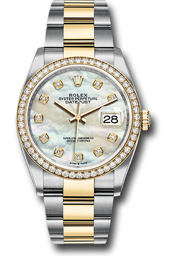Rolex Steel & Yellow Gold Datejust 36 Mother Of Pearl Diamond Diamond Bezel Oyster
