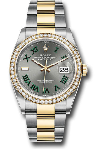 Rolex Steel & Yellow Gold Datejust 36 Wimbledon Diamond Bezel Oyster