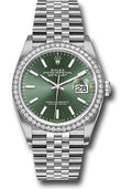 Rolex Steel & White Gold Datejust 36 Mint Green Index Jubilee Diamond Bezel