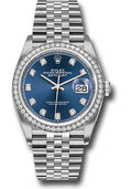Rolex Steel & White Gold Datejust 36 Blue Diamond Jubilee Diamond Bezel