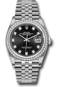 Rolex Steel & White Gold Datejust 36 Black Diamond Jubilee Diamond Bezel